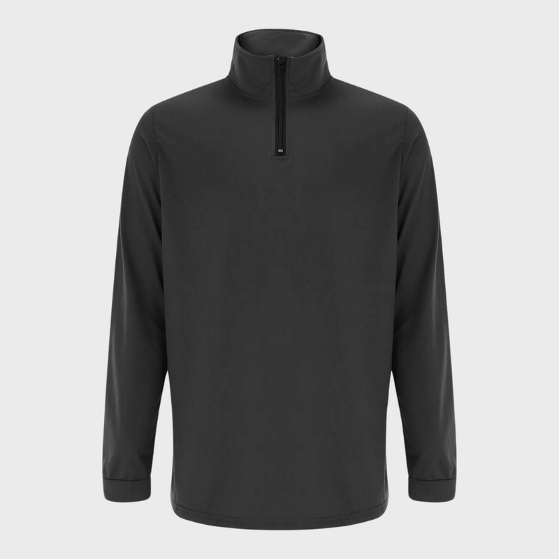 Bequemer Herrenpullover mit Reißverschluss und Niedrigem Kragen - Sven