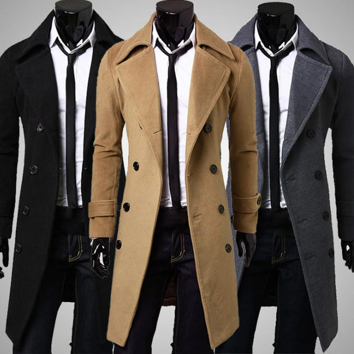 Britischer Trenchcoat| Winddichte Jacke mit doppelter Knopfreihe