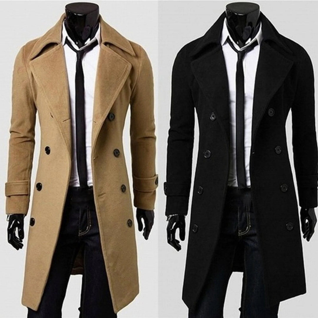 Britischer Trenchcoat| Winddichte Jacke mit doppelter Knopfreihe