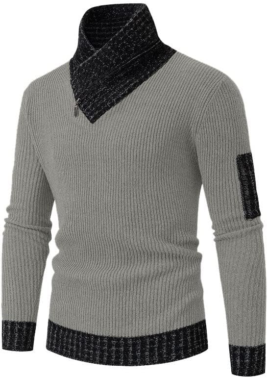 Lässiger Pullover | Vintage Wollpullover mit hohem Kragen