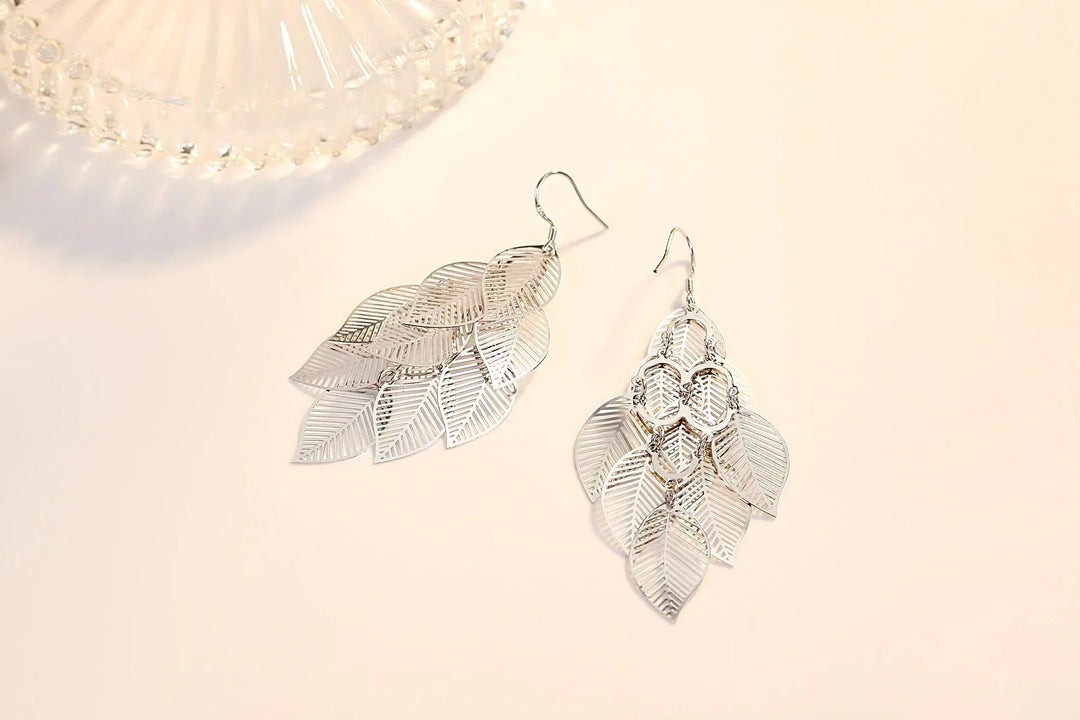 Layered Filigree Leaf Earrings | With Beautiful Details