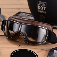 Vintage Leder-Motorradbrille - RiderEdge