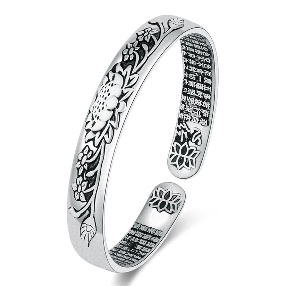 Silver Serenity Lotus bracelet