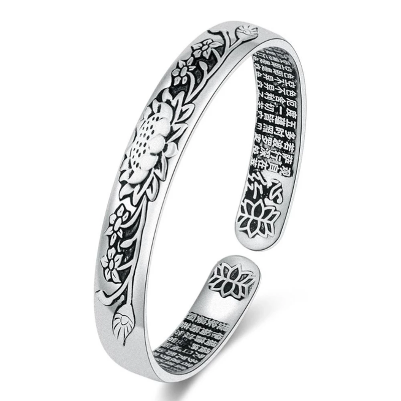 Silver Serenity Lotus bracelet