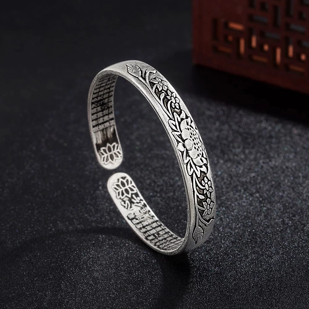 Silver Serenity Lotus bracelet