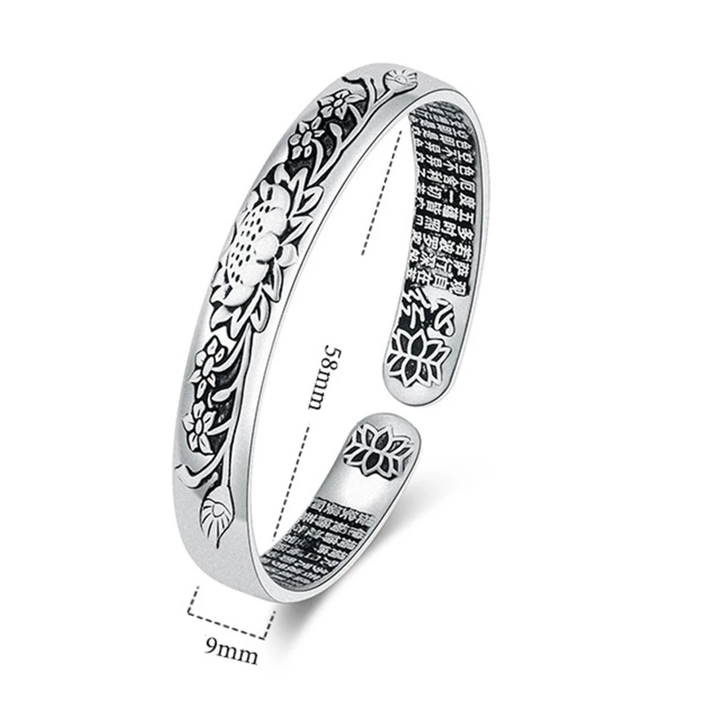 Silver Serenity Lotus bracelet