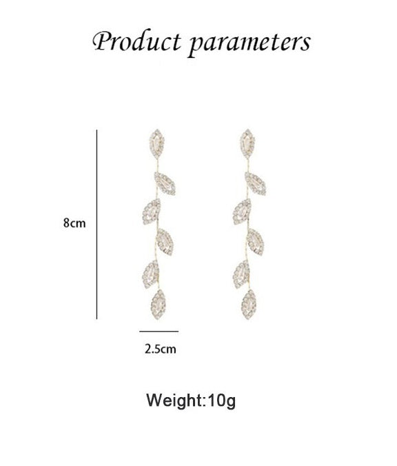 Gold Leaf Earrings | Elegant with stones