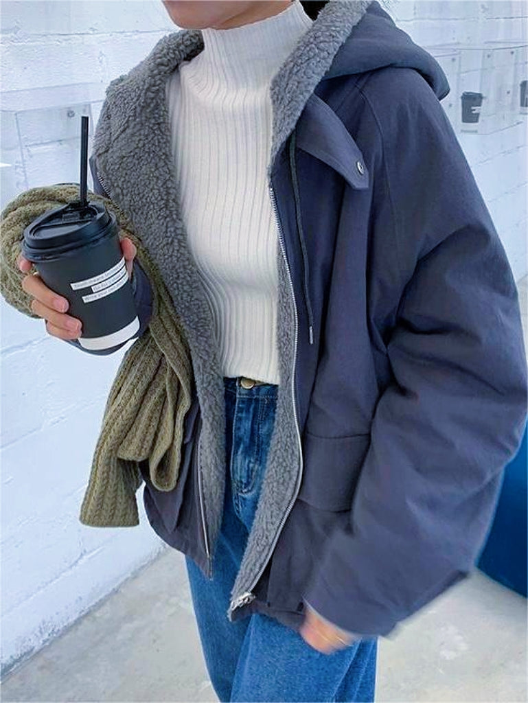 Warmer Oversize Damenmantel mit Kapuze - Freya Fleece Parka