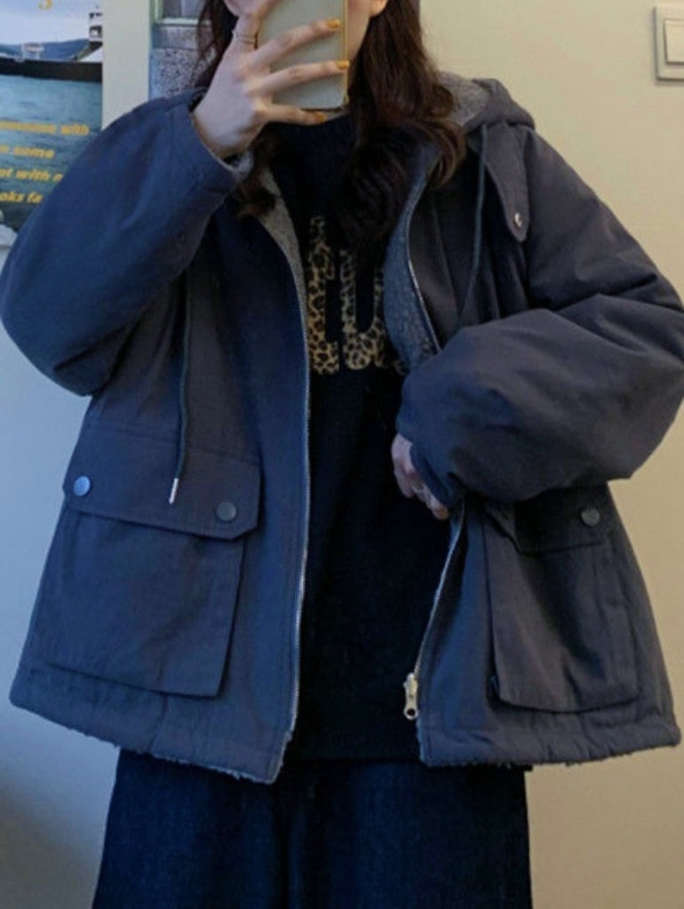 Warmer Oversize Damenmantel mit Kapuze - Freya Fleece Parka