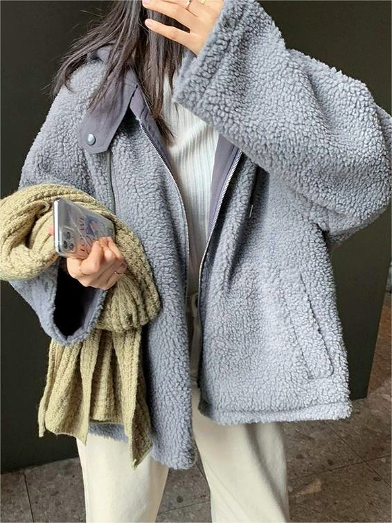 Warmer Oversize Damenmantel mit Kapuze - Freya Fleece Parka
