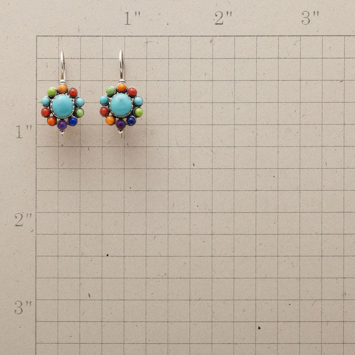 Ronde Oorbellen in Turkoois Multicolor - Zenya