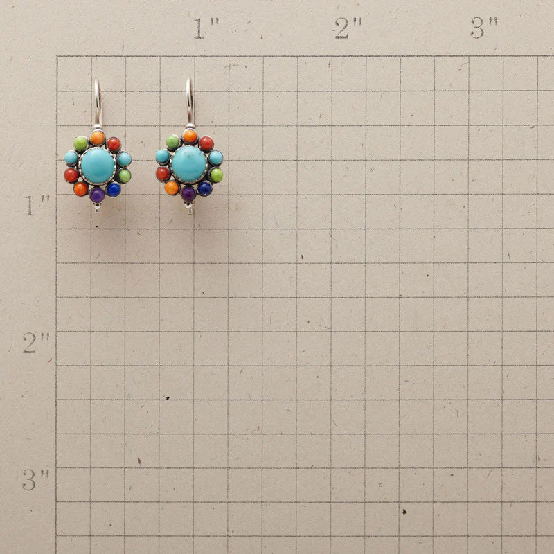 Ronde Oorbellen in Turkoois Multicolor - Zenya