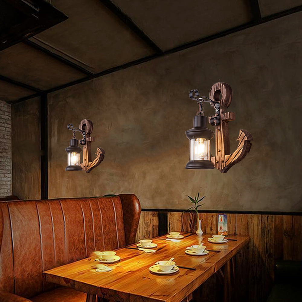 Houten Anker LED Wandlamp – Nautica