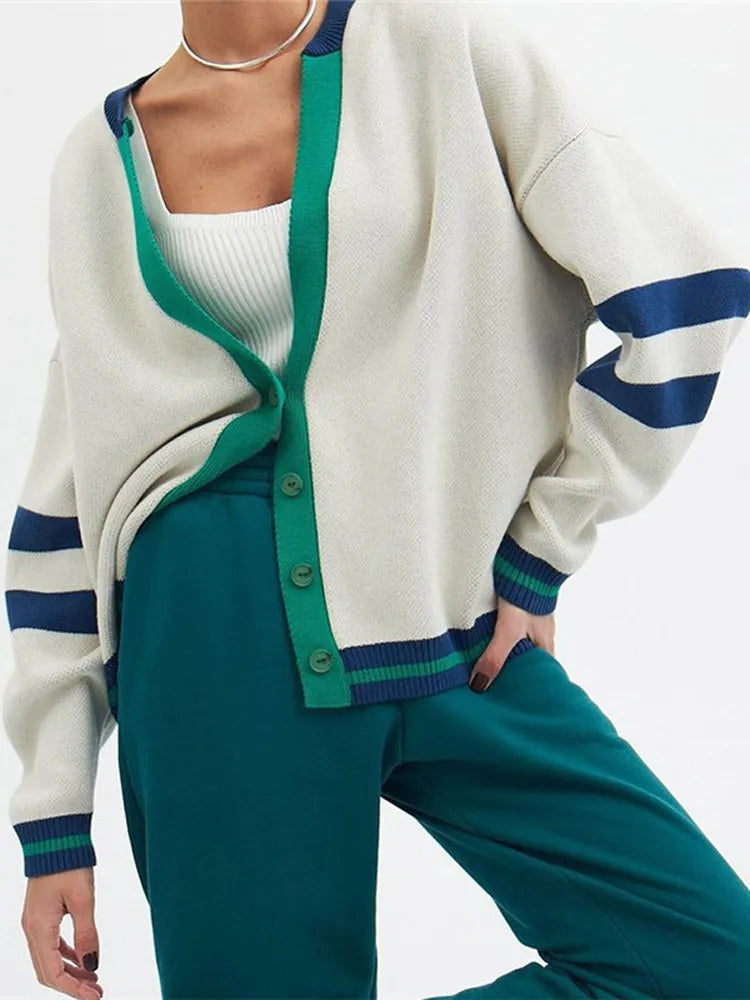 Ayla gestreifte Strickweste | Vintage und trendy