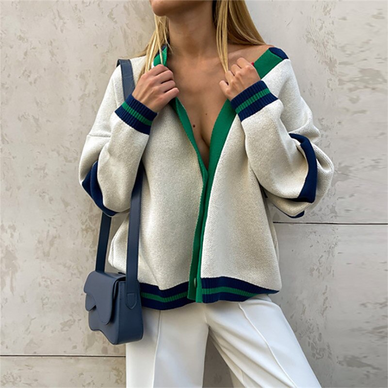 Ayla gestreifte Strickweste | Vintage und trendy