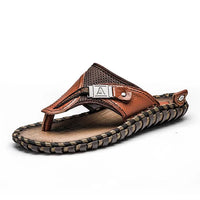 Stylish Leather Flip-Flops - Levi