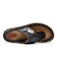 Stylish Leather Flip-Flops - Levi