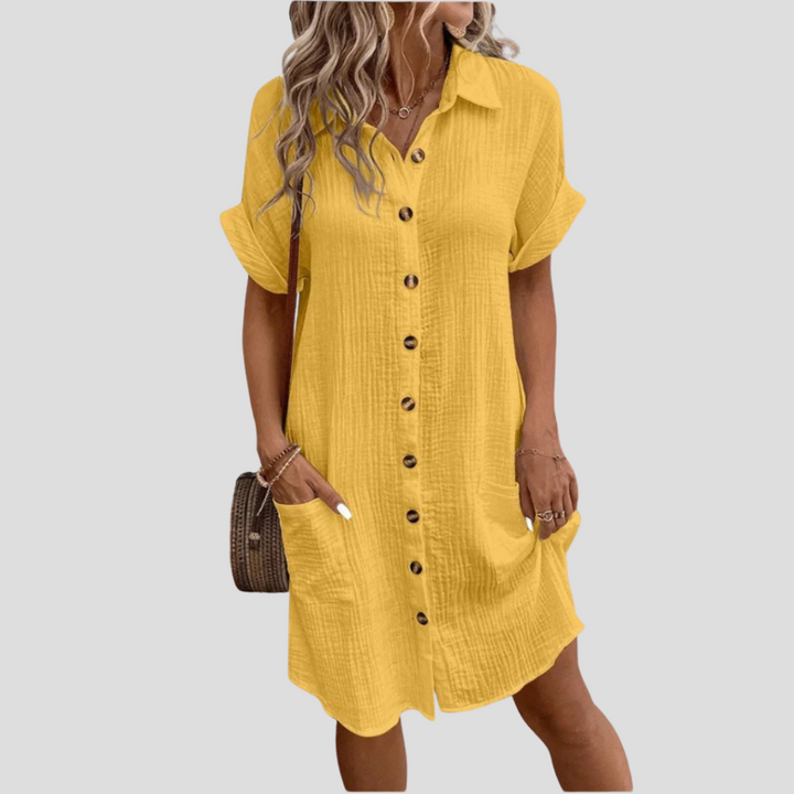 Midi-Kleid Mit Durchgehender Knopfleiste - Flora