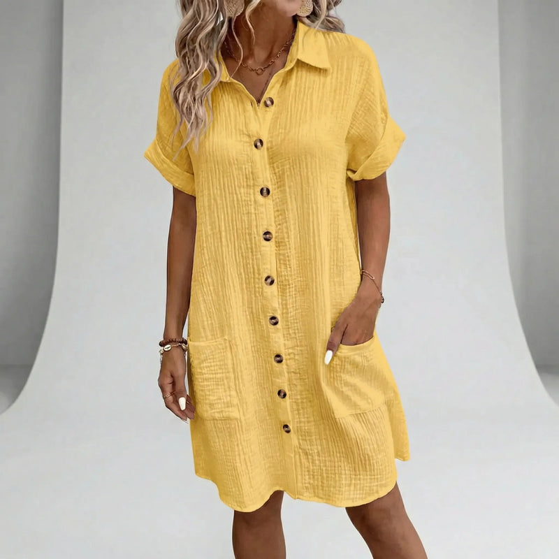 Midi-Kleid Mit Durchgehender Knopfleiste - Flora