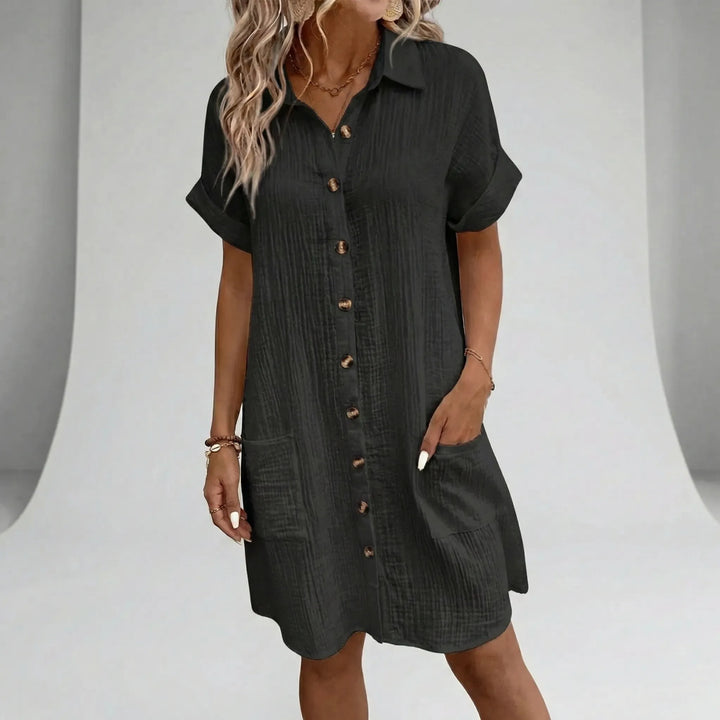 Midi-Kleid Mit Durchgehender Knopfleiste - Flora