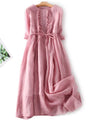 Leichtes Leinenkleid mit Falten-Detail - Sofia