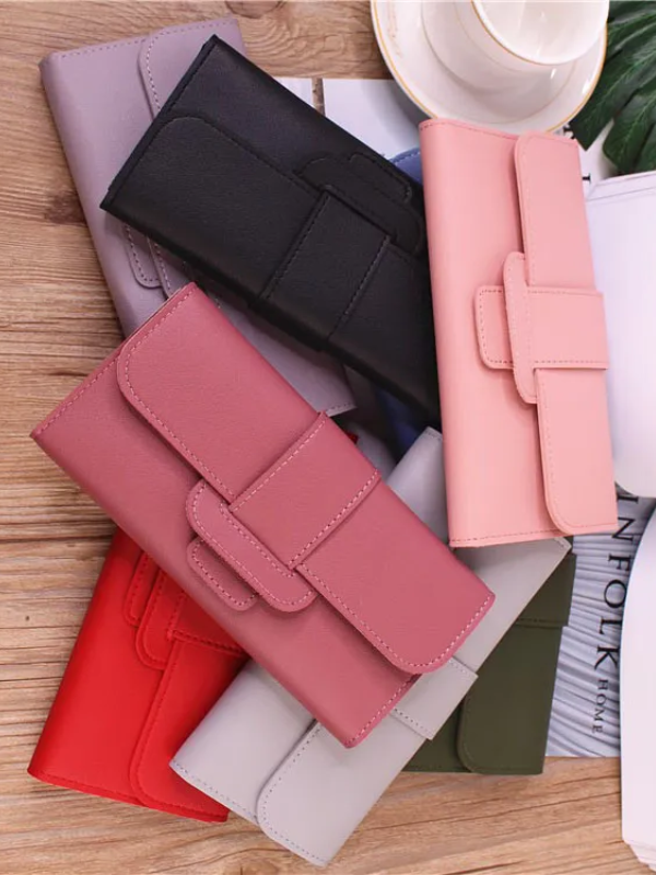 Minimalistische Lange Leder Geldbörse | Einfach & Trendy
