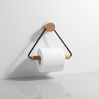 Minimalistischer Metall Holzhalter Set - BathTrium
