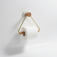 Minimalistischer Metall Holzhalter Set - BathTrium