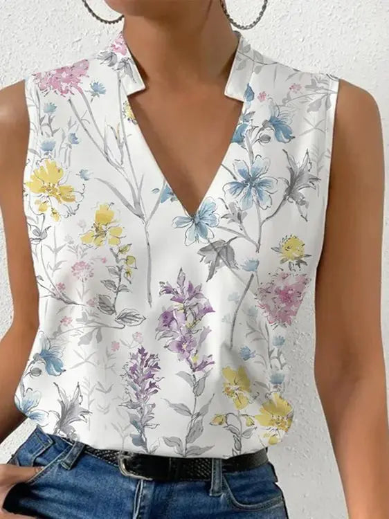 Stylish women's summer blouse with flowing fit - Rania