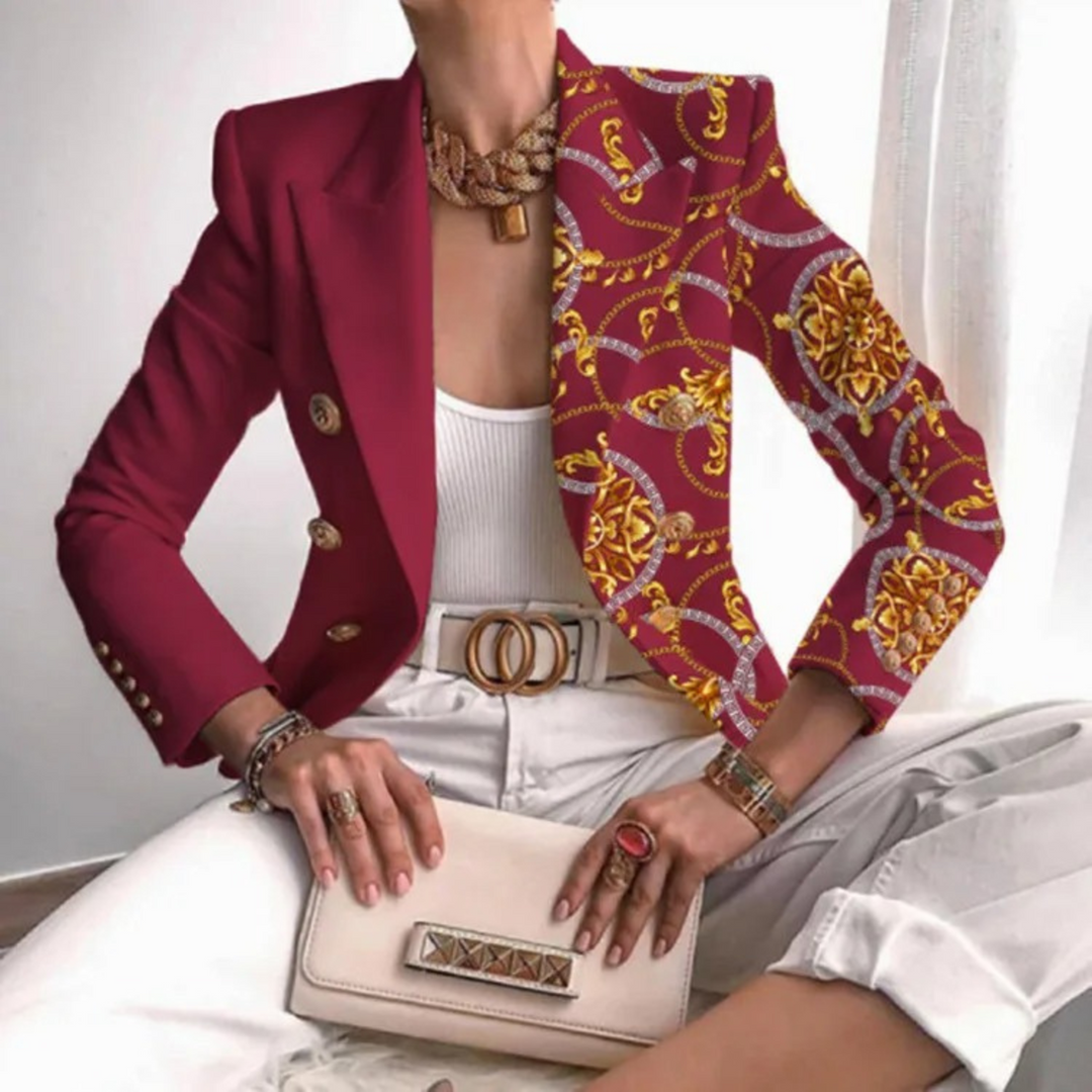 Damenblazer mit doppelreihiger Knopfleiste und Revers - Eleganza