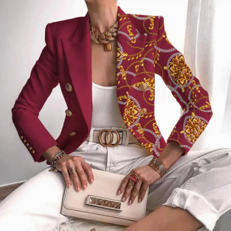 Damenblazer mit doppelreihiger Knopfleiste und Revers - Eleganza