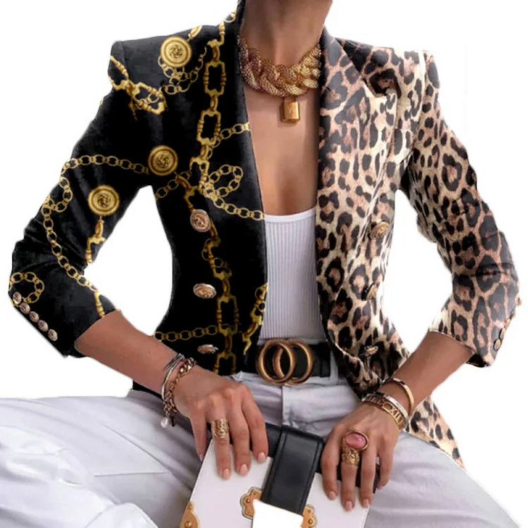 Damenblazer mit doppelreihiger Knopfleiste und Revers - Eleganza