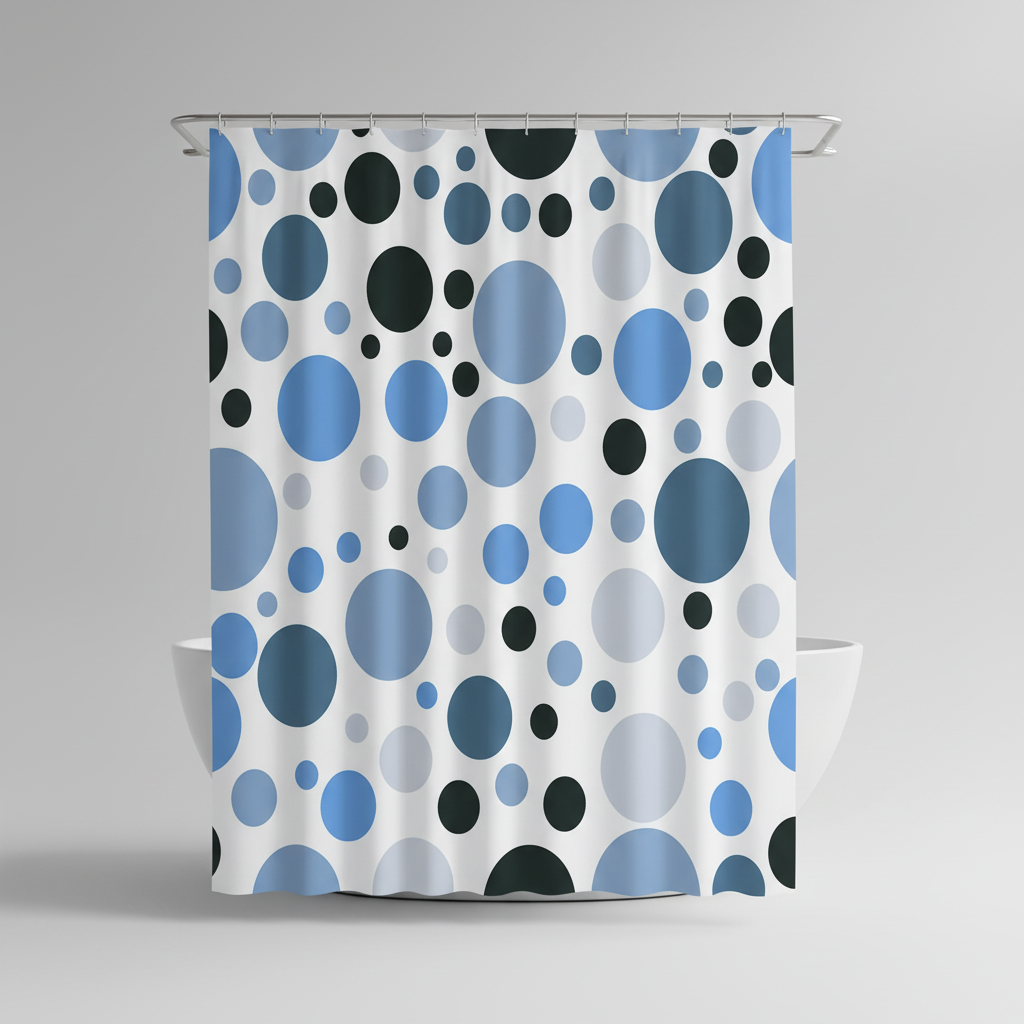 Modernes Geometrisches Duschvorhang Set - RippleDot