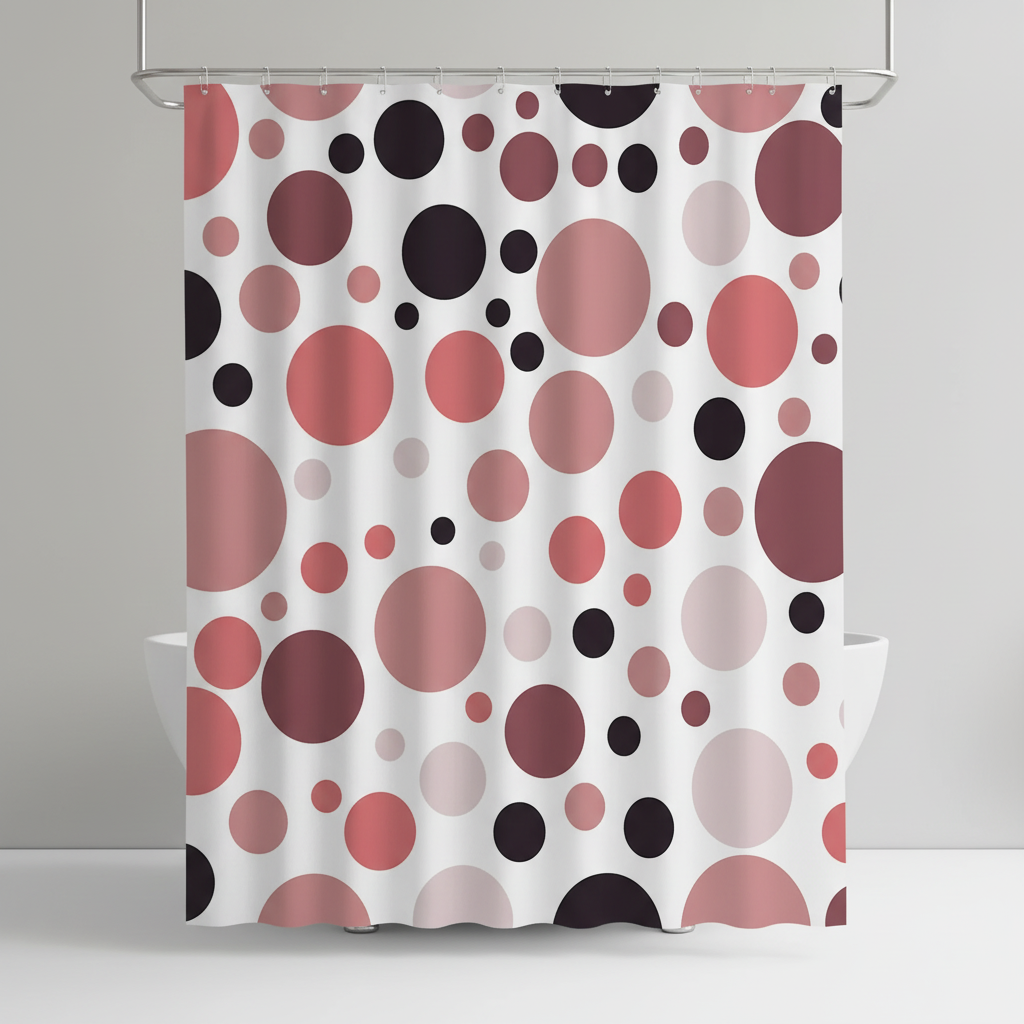 Modernes Geometrisches Duschvorhang Set - RippleDot