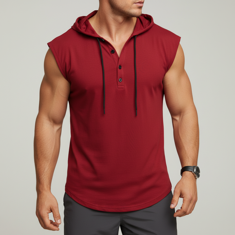 Mouwloos Henley Tanktop - AeroVibe