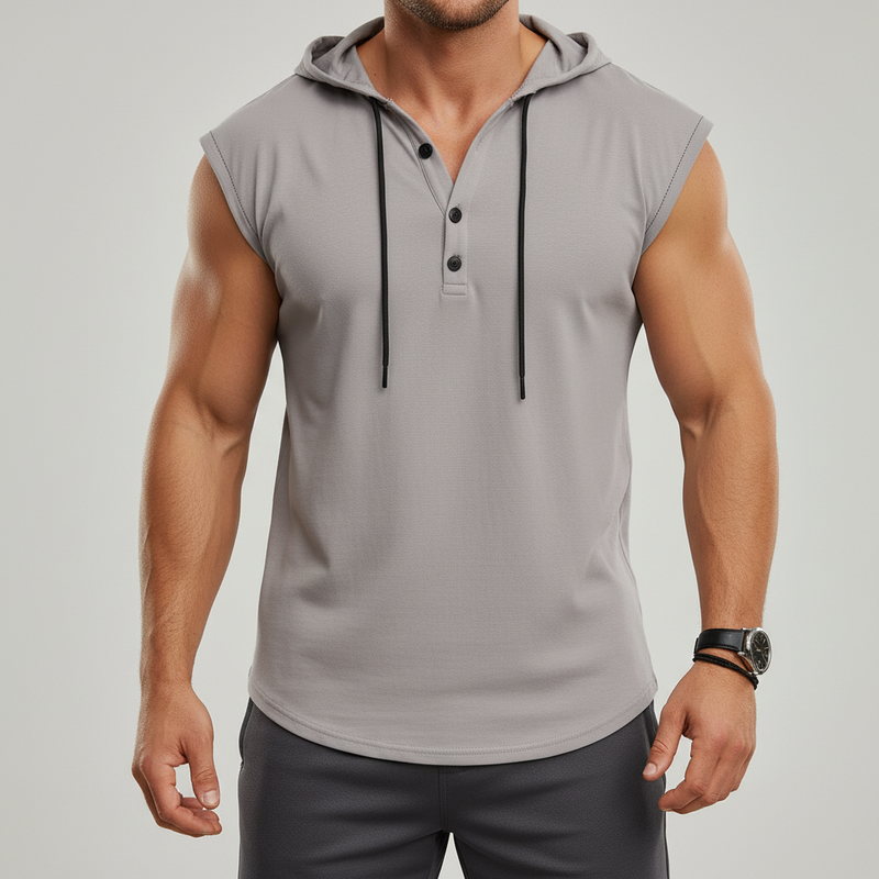 Mouwloos Henley Tanktop - AeroVibe