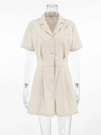 Linen Summer Jumpsuit with Short Sleeves – Maelis