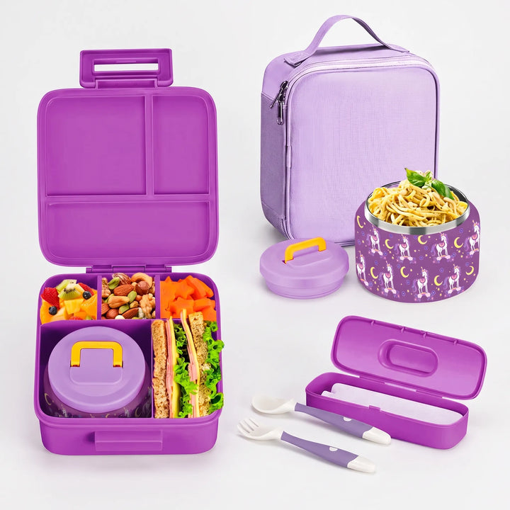 Multi-Compartment Children's Lunch Container Set - Noshly