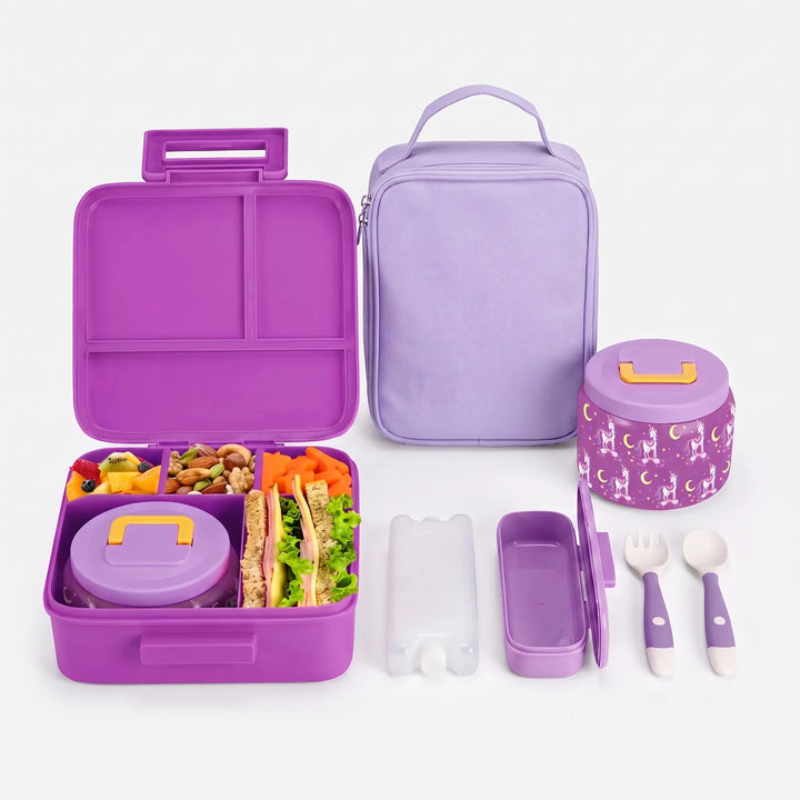 Multi-Compartment Children's Lunch Container Set - Noshly