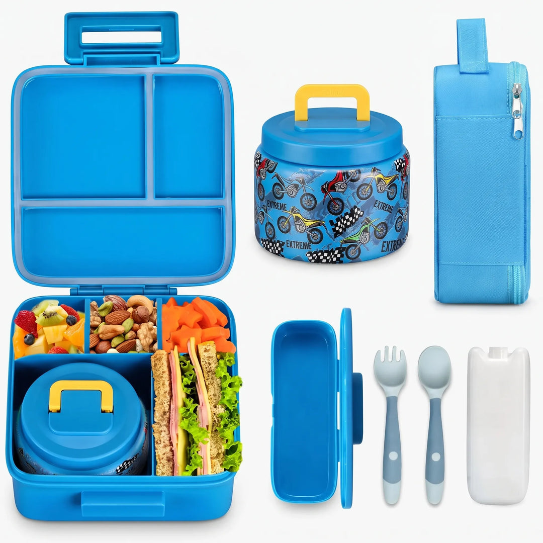 Multi-Compartment Children's Lunch Container Set - Noshly