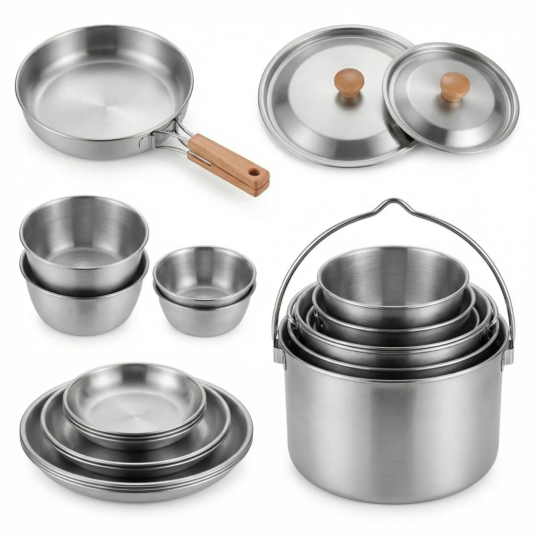 Multi-Piece Outdoor Camping Cookware Set -  Campori