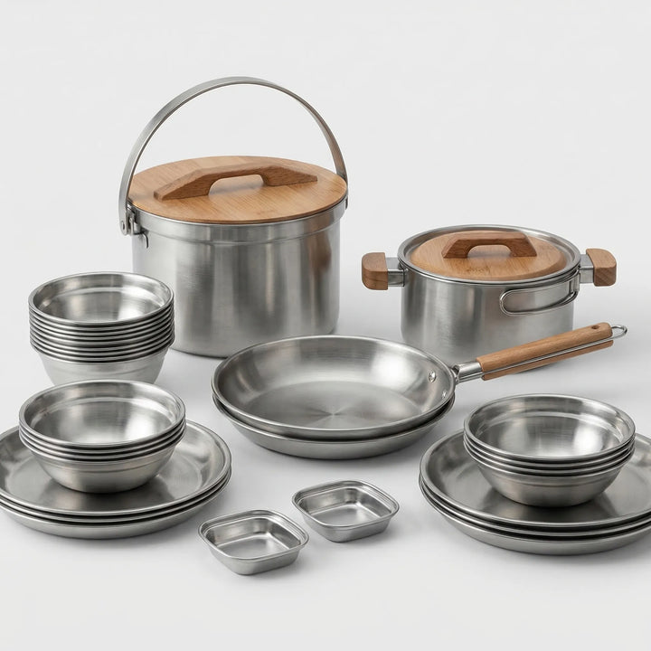Multi-Piece Outdoor Camping Cookware Set -  Campori