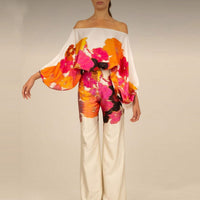 Zweiteiliges Satin-Set mit Muster – Selena