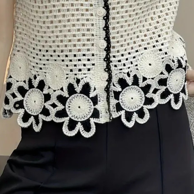 Trendy Opengewerkte Blouse voor Dames - Livia