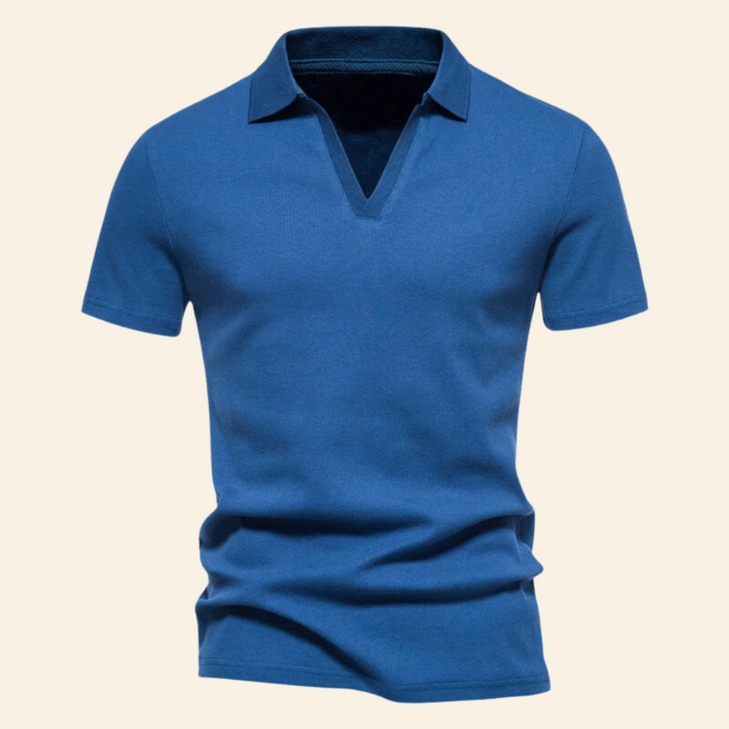 Baumwoll V-Ausschnitt Polo - Oliver