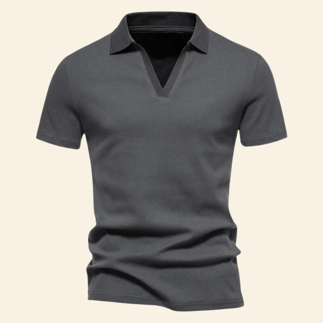 Baumwoll V-Ausschnitt Polo - Oliver