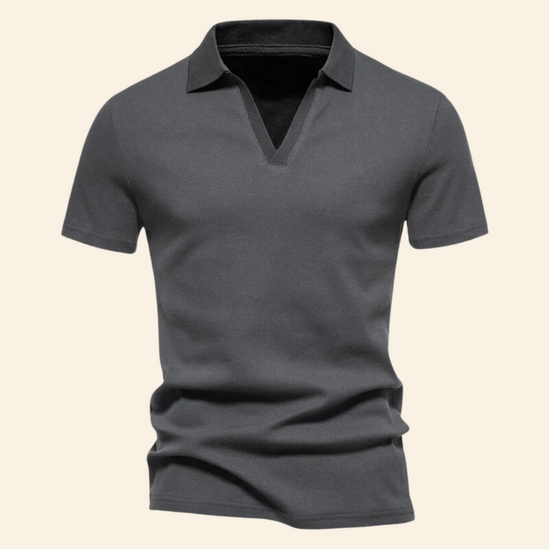 Baumwoll V-Ausschnitt Polo - Oliver