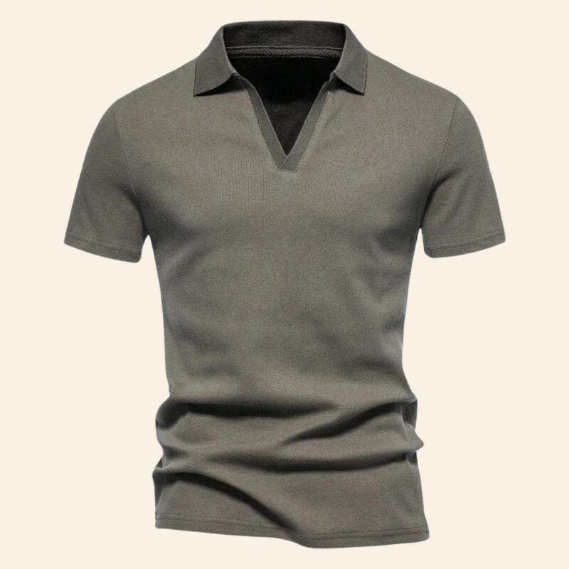 Baumwoll V-Ausschnitt Polo - Oliver