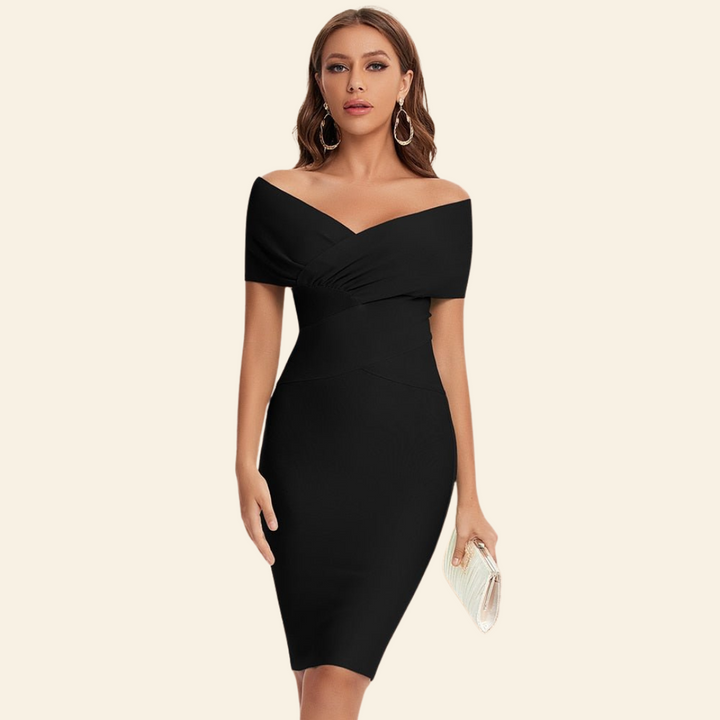 Bandagenkleid mit V-Ausschnitt - Celeste