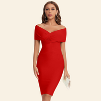 Bandagenkleid mit V-Ausschnitt - Celeste